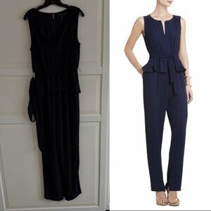BCBGMAXAZRIA Black Giovanna Peplum Jumpsuit Size Medium 41895